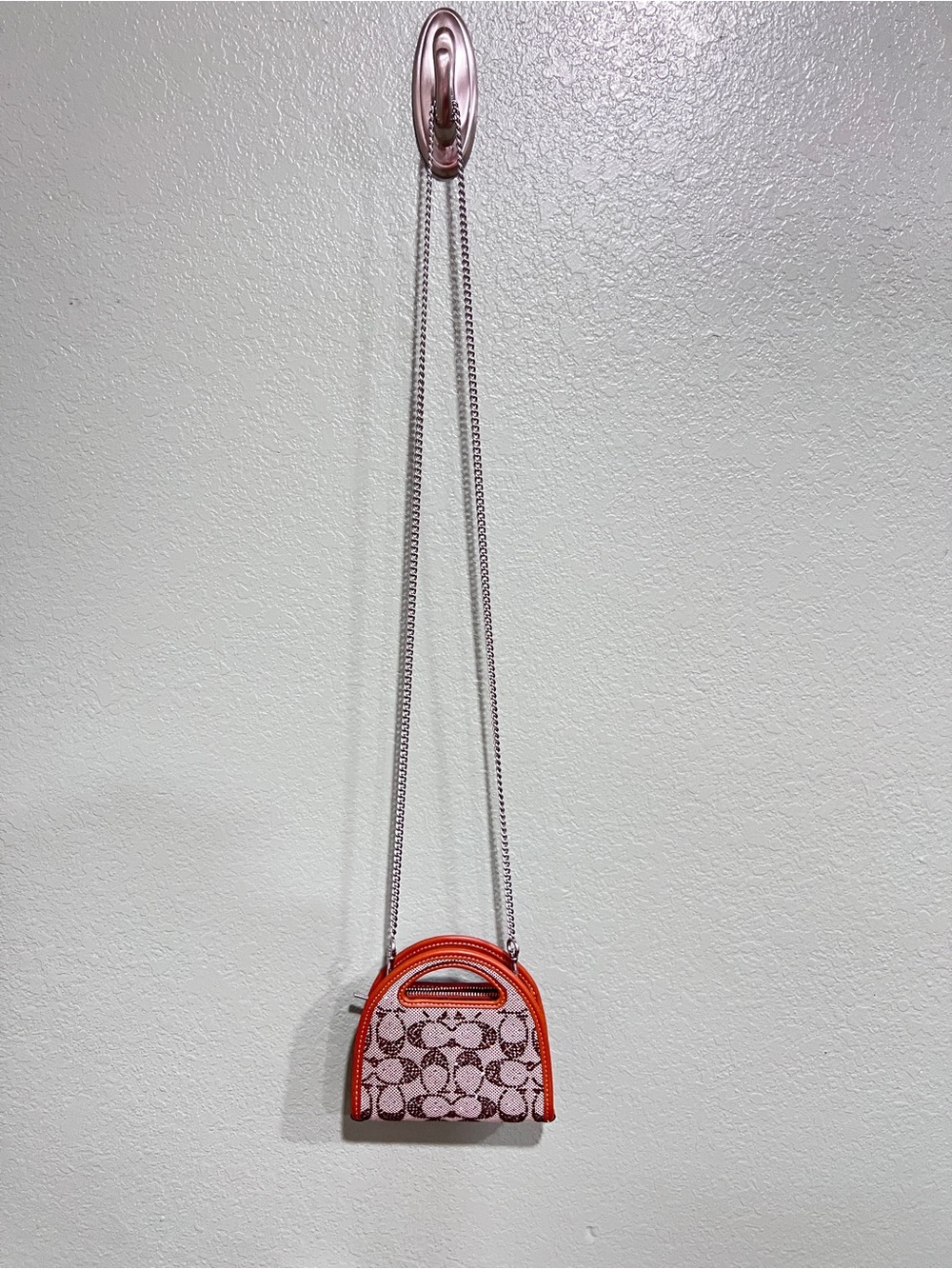 Coach Crystal Signature Jacquard Top Handle Card Case Wallet